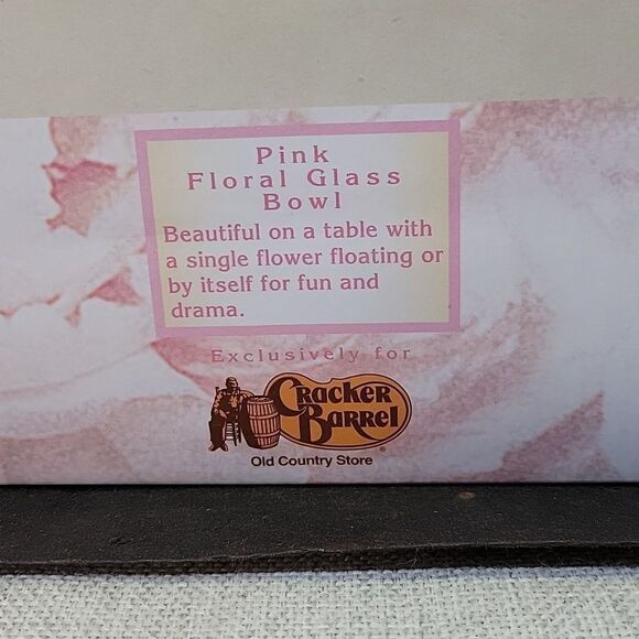 Cracker Barrel Blush Pink Floral Glass 3 Footed Bowl Candy Dish 415472 - Picture 8 of 9